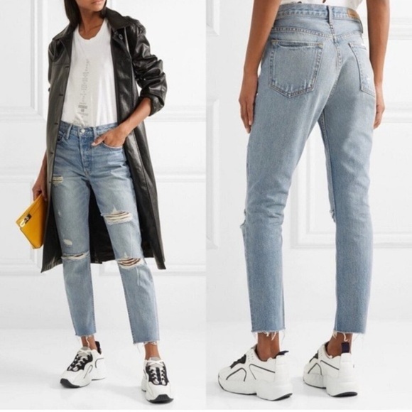 GRLFRND Jeans Karolina High Rise Jean size 27 in a Little More Love Distressed - Picture 1 of 12